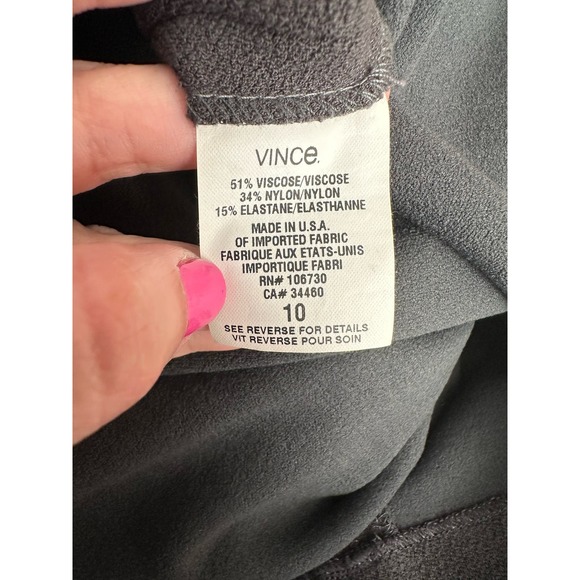 Vince gray sleeveless v neck knee length sheath dress size 10 - Picture 7 of 14